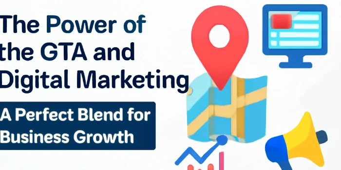 GTA digital marketing infographic with colorful icons