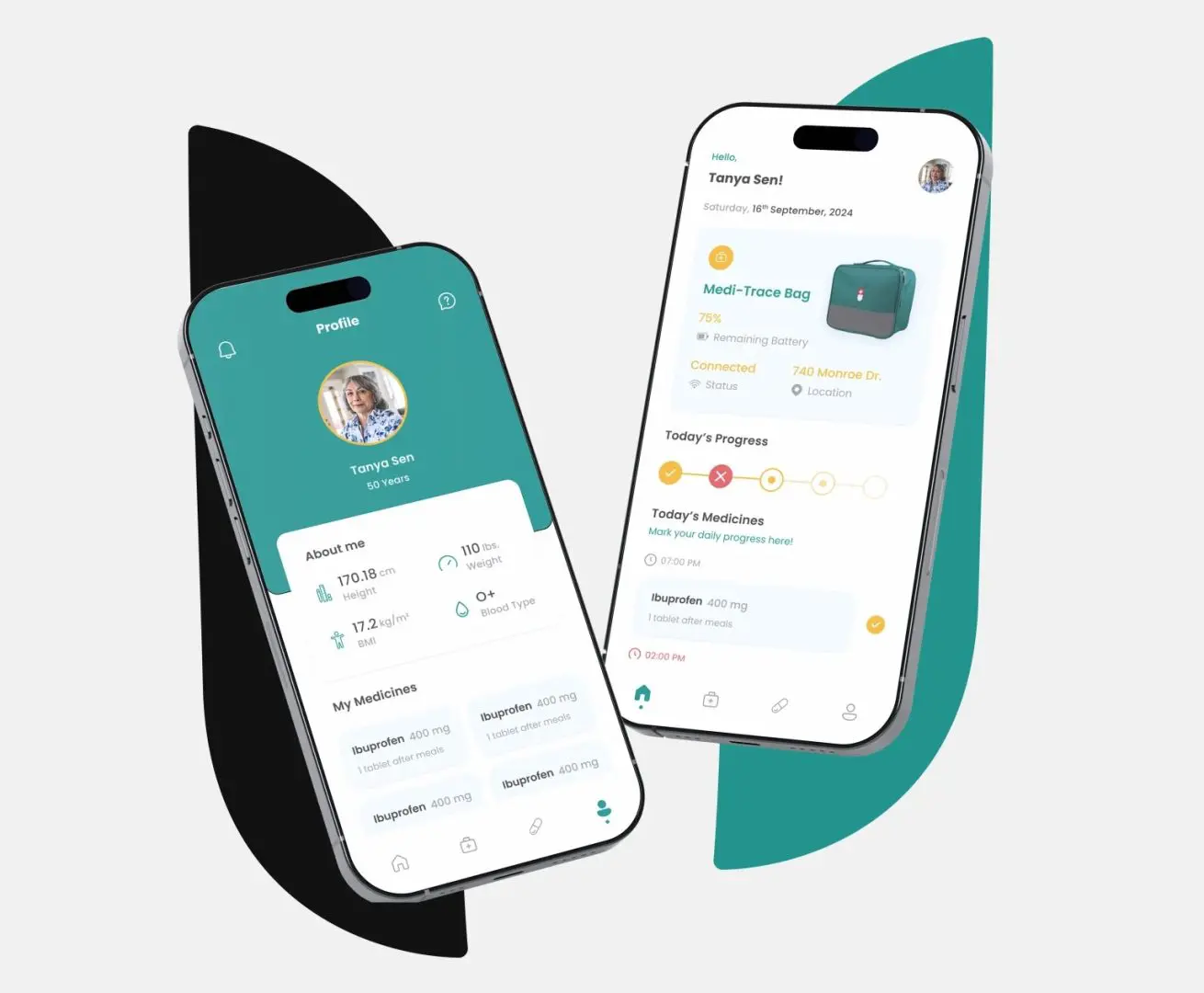 Medi trace home screen