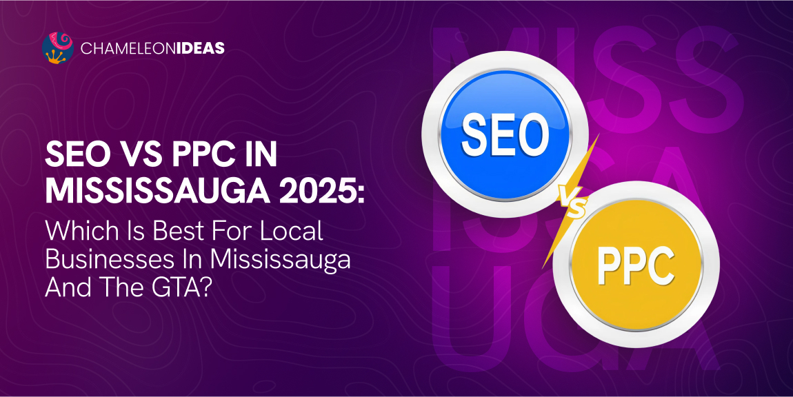 SEO vs PPC Mississauga comparison illustration